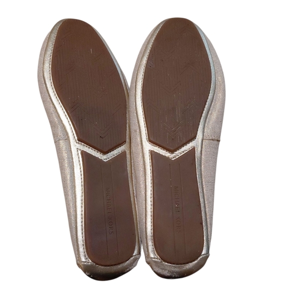 Michael Kors Gold Lillie Jacquard MK Logo Flats Size 7.5 - Picture 8 of 10